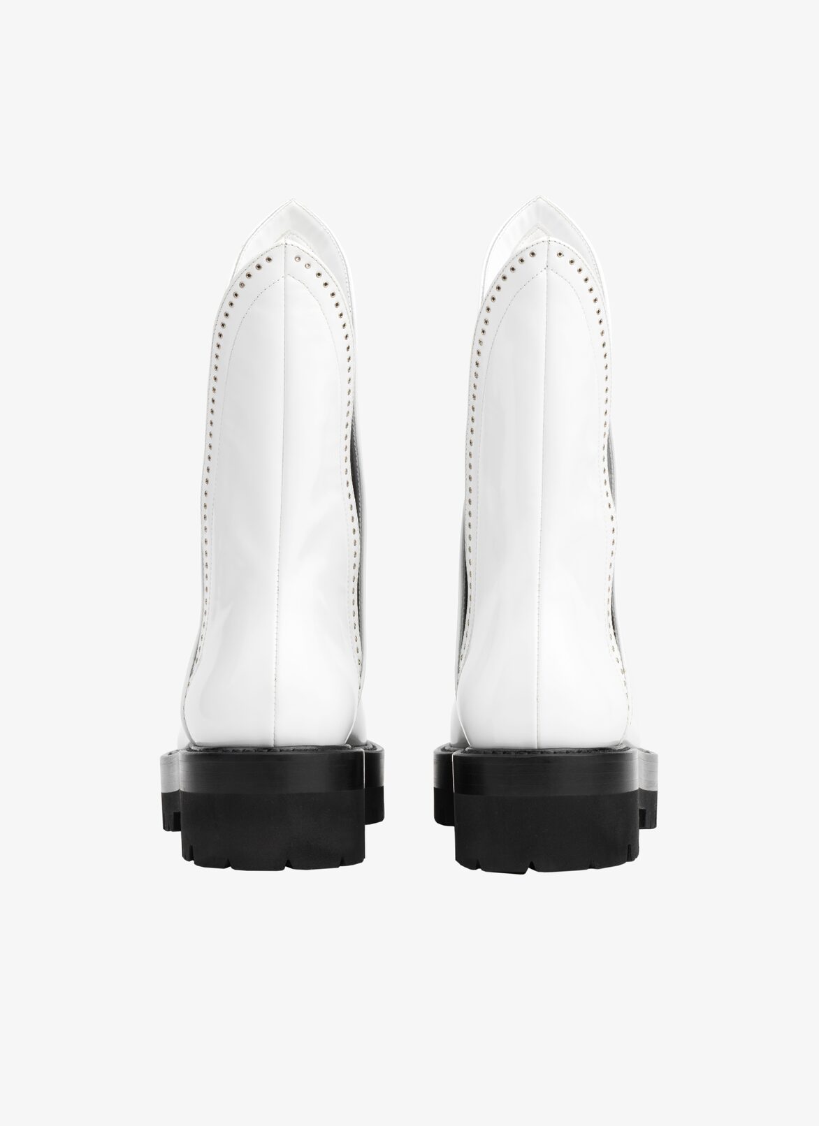 MICRO-EYELET LEATHER ANKLE BOOTS ALAÏA OFF-WHITE MICRO-EYELET LEATHER ANKLE BOOTS